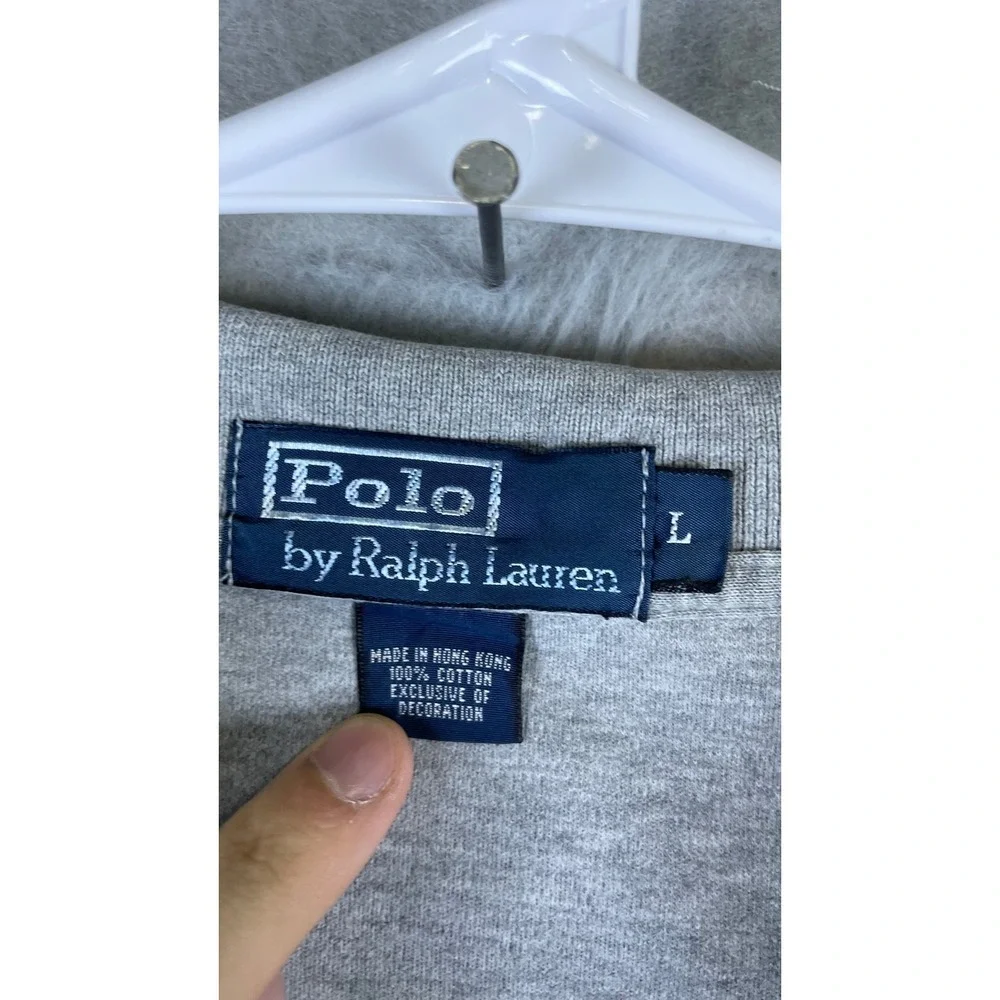 Polo Ralph Lauren Polo Shirt Mens Large Gray Excellent Short Sleeve Cotton Pony